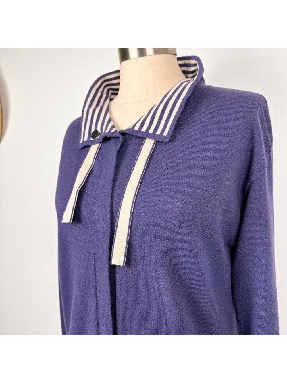 Olsen Women’s Snap Button Mock Neck Sweater Size 4 XS Blue Soft New - Picture 5 of 14